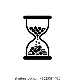 Hourglass with Coins Inside Icon