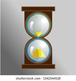 Hourglass color brown background gray
