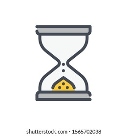 Hourglass color line icon. Sandglass vector outline colorful sign.