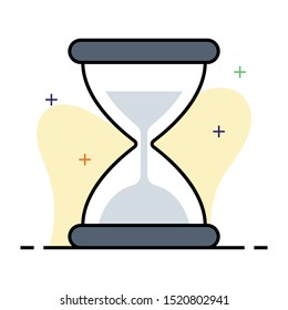 hourglass colour line vector icon