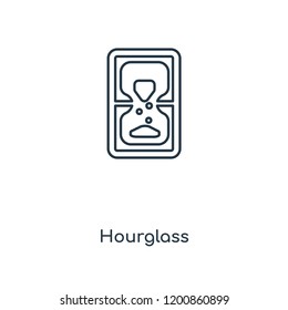 Hourglass concept line icon. Linear Hourglass concept outline symbol design. This simple element illustration can be used for web and mobile UI/UX.