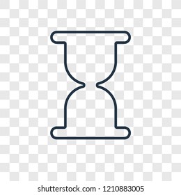 Hourglass concept vector linear icon isolated on transparent background, Hourglass concept transparency concept in outline style
