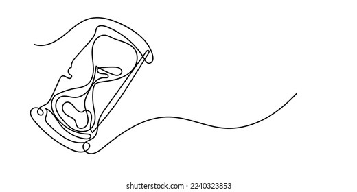 hourglass continuous line.hourglass single line drawing.classic timer.timer with sand