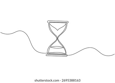 Hourglass continuous one line drawing minimalist sand timer concept illustration
