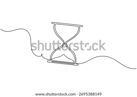 Hourglass continuous one line drawing minimalist sand timer concept illustration