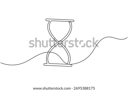 Hourglass continuous one line drawing minimalist sand timer concept illustration