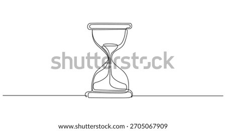 Hourglass continuous single line art drawing vector illustration,Minimalist One Line Hourglass Drawing,Continuous Line Drawing of an Hourglass