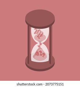reloj de arena para contar hasta la feliz tarjeta del año nuevo 2022