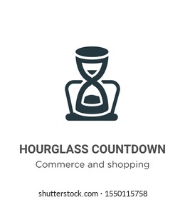 Hourglass countdown vector icon on white background. Flat vector hourglass countdown icon symbol sign from modern commerce and shopping collection for mobile concept and web apps design.
