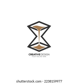 Hourglass creative vintage logo vector illustration