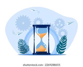 Hormigón. Pasan los días en la cuenta regresiva hasta la fecha límite. ilustración vectorial