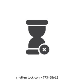 Hourglass delete icon vector, filled flat sign, solid pictogram isolated on white. Sand clock remove symbol, logo illustration.