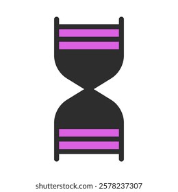 Hourglass depiction with pink line accents design