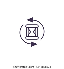 Hourglass design, Clock time tool instrument second deadline measure and measure theme Vector illustration