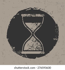 Hourglass design on grunge background, grunge vector