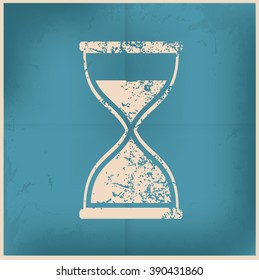 Hourglass design on old paper background,vector