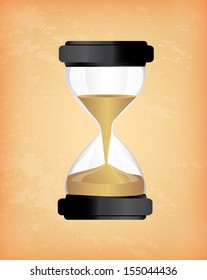 hourglass design over cream background vector illustration 