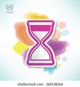 Hourglass design,water colour design,clean vector