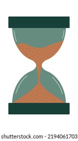 Hourglass. Device for counting time intervals. Waiting symbol. Flat style. Vector illustration