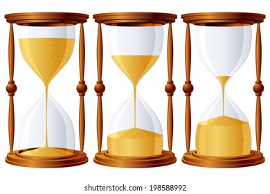 Hourglass with different level of sand.