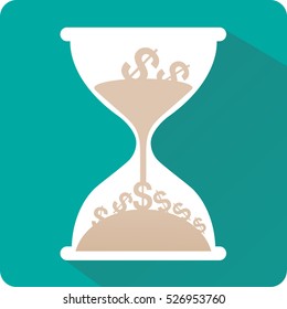 hourglass with dollar concept