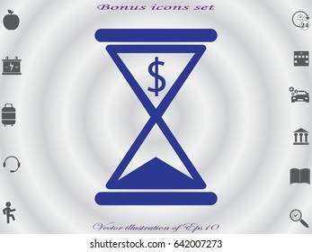 hourglass, dollar, icon, vector illustration eps10