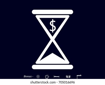 hourglass, dollar, icon, vector illustration eps10