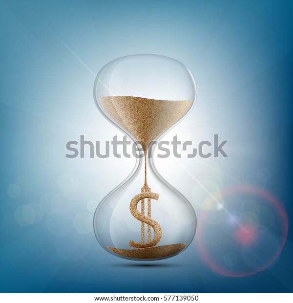 Hourglass Dollar Sign Made Sand Stock Stock Vector Royalty Free 577139050