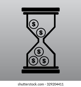 Hourglass with dollars vector illustration