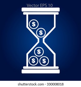 Hourglass with dollars vector illustration