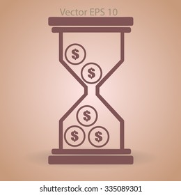 Hourglass with dollars vector illustration