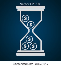 Hourglass with dollars vector illustration