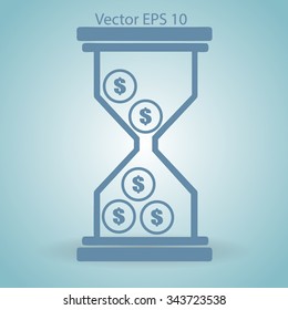 Hourglass with dollars vector illustration