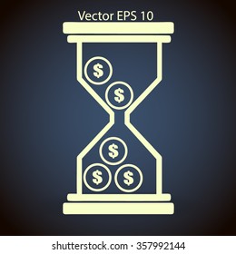 Hourglass with dollars vector illustration