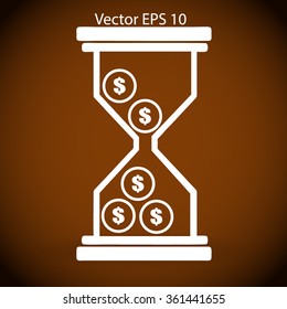 Hourglass with dollars vector illustration