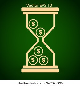 Hourglass with dollars vector illustration