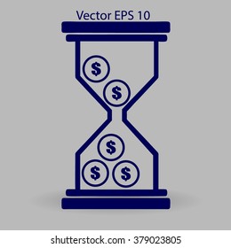 Hourglass with dollars vector illustration