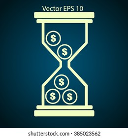 Hourglass with dollars vector illustration