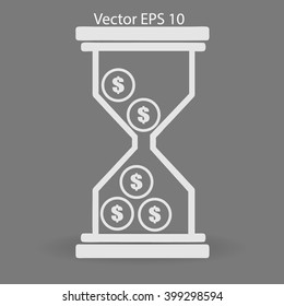 Hourglass with dollars vector illustration