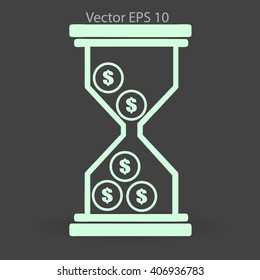 Hourglass with dollars vector illustration