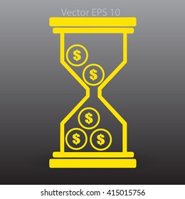 Hourglass with dollars vector illustration