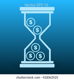 Hourglass with dollars vector illustration