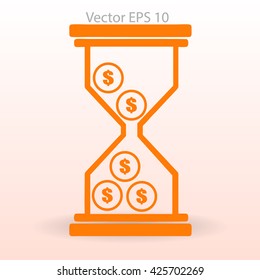 Hourglass with dollars vector illustration
