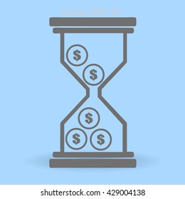 Hourglass with dollars vector illustration