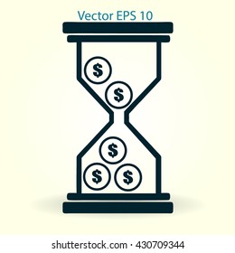 Hourglass with dollars vector illustration