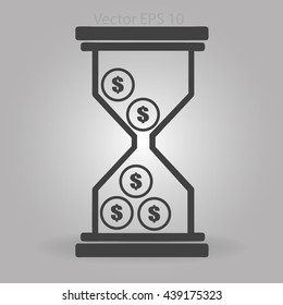 Hourglass with dollars vector illustration