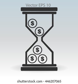 Hourglass with dollars vector illustration