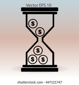 Hourglass with dollars vector illustration