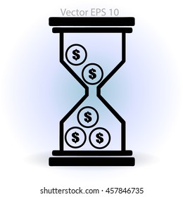 Hourglass with dollars vector illustration