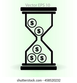 Hourglass with dollars vector illustration